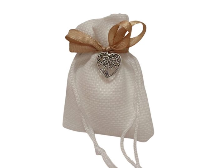 Sacchetto ciondolo cuore - albero della vita